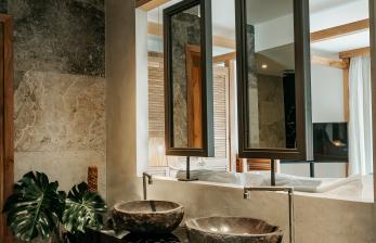 Wall cladding and solid stone sinks